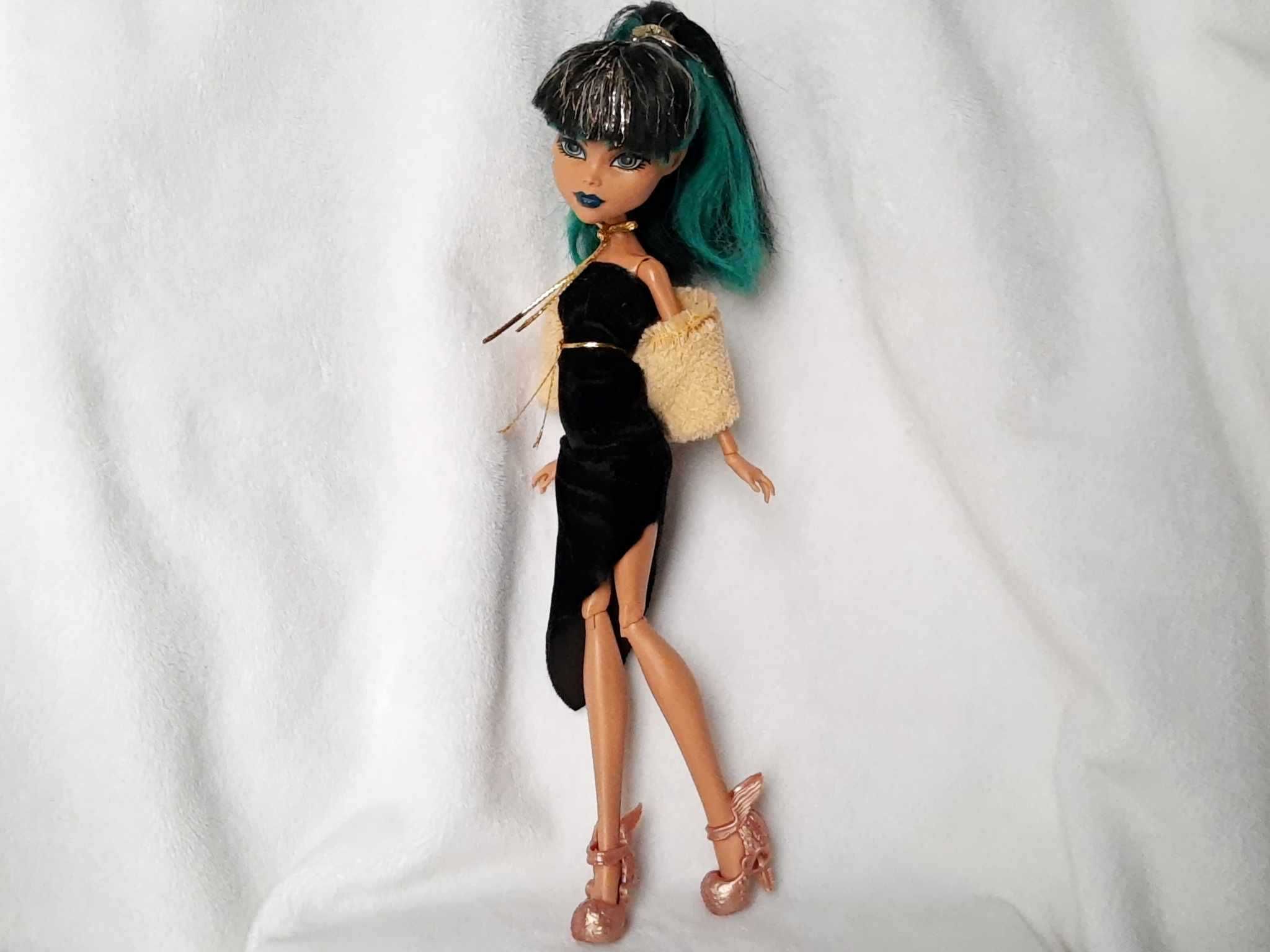 Lalka Monster High Cleo de Nile custom wieczorowa w sukience handmade