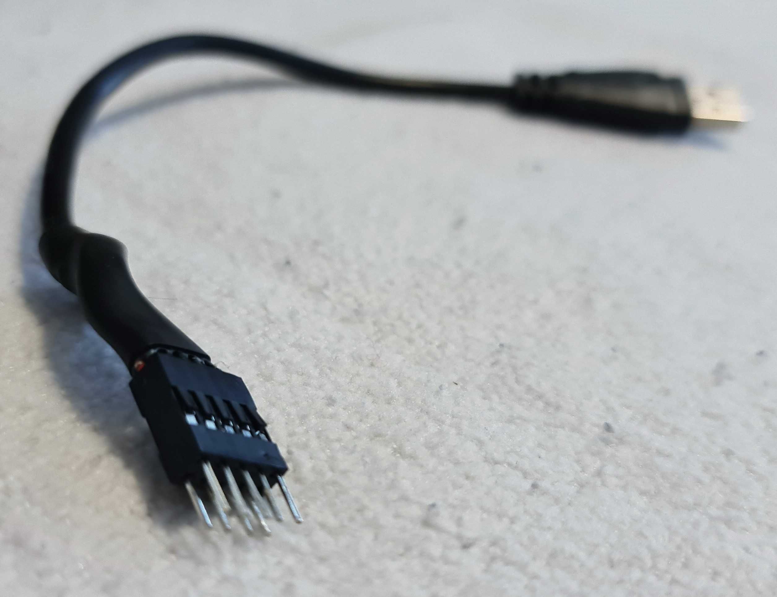 Cabo extensão dados interno, 9 pinos macho para externo usb macho