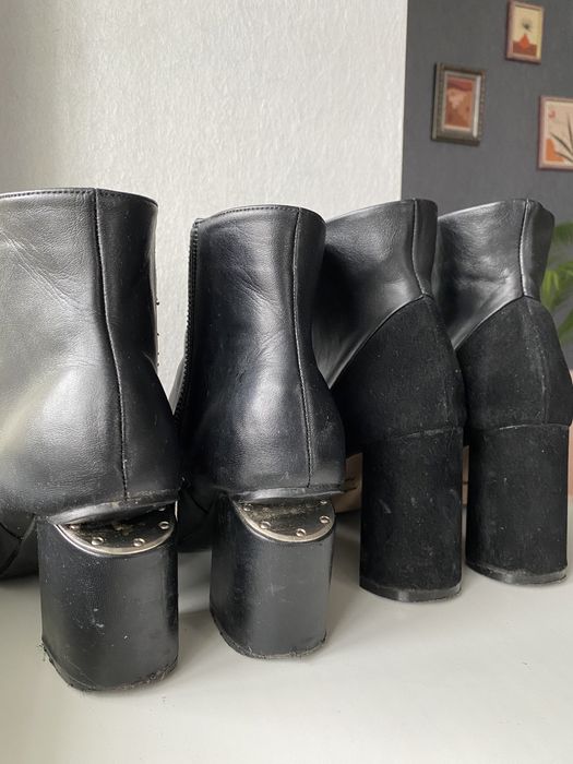 Сапожки женские  ботильоны на среднем каблуке 2 пары