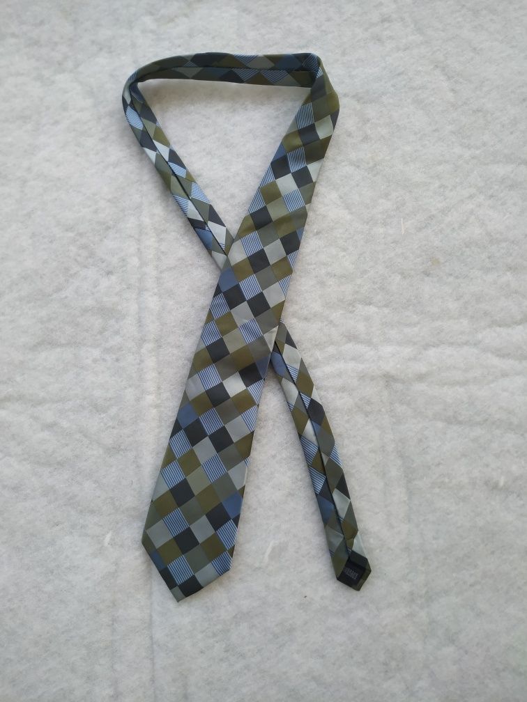 Krawat męski, Balmain Paris, silk, jedwab, zieleń, wzory