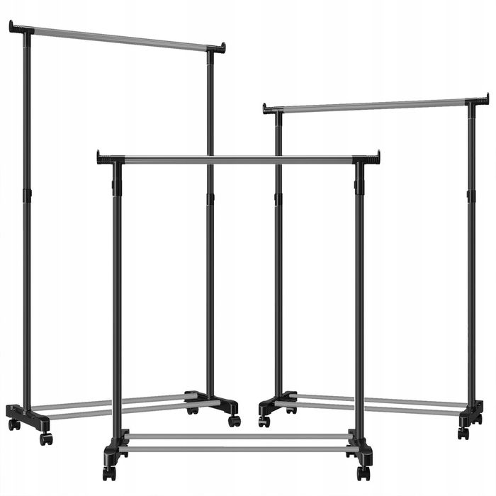 Wieszak Na Ubrania Regulowany Rozsuwany Wysuwany Stojak Na Kółkach