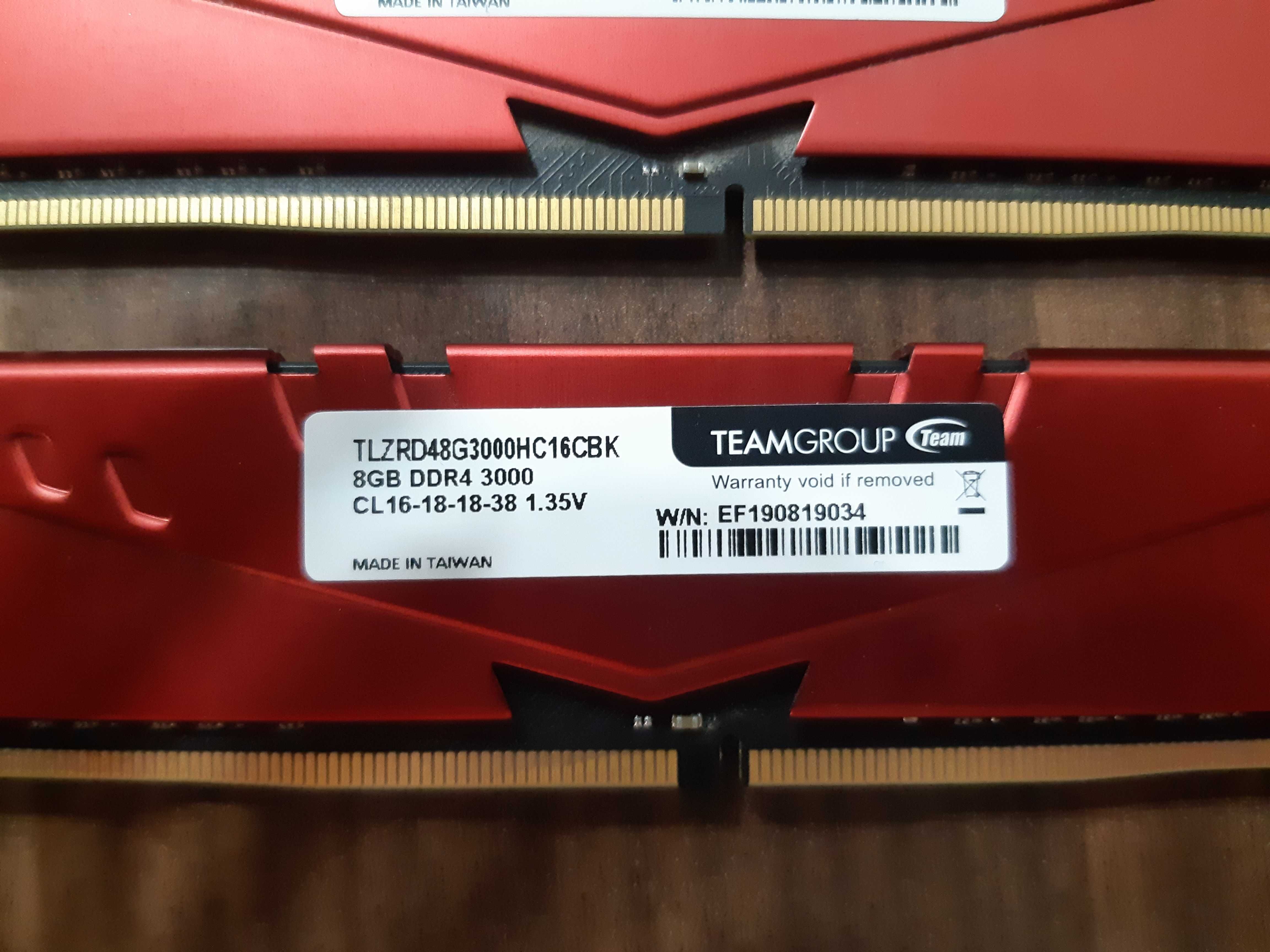 Team Group Vulcan Z 8GB (2x4GB) DDR4 3000MHz CL16 czerwona