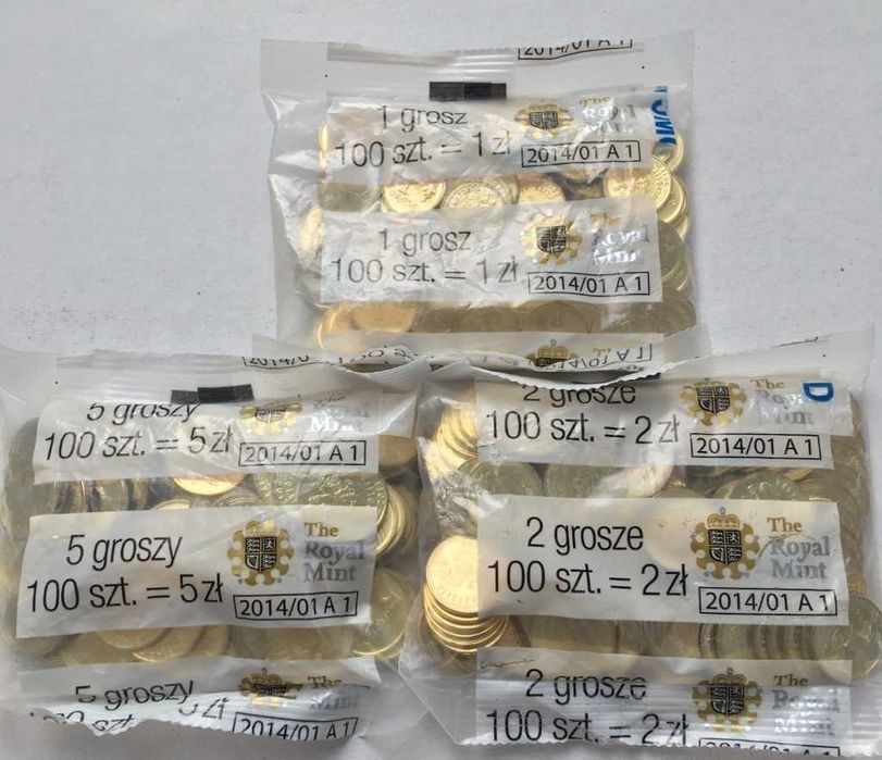 2013 Royal Mint 1, 2, 5 gr. 54 woreczki (18xkomplet)