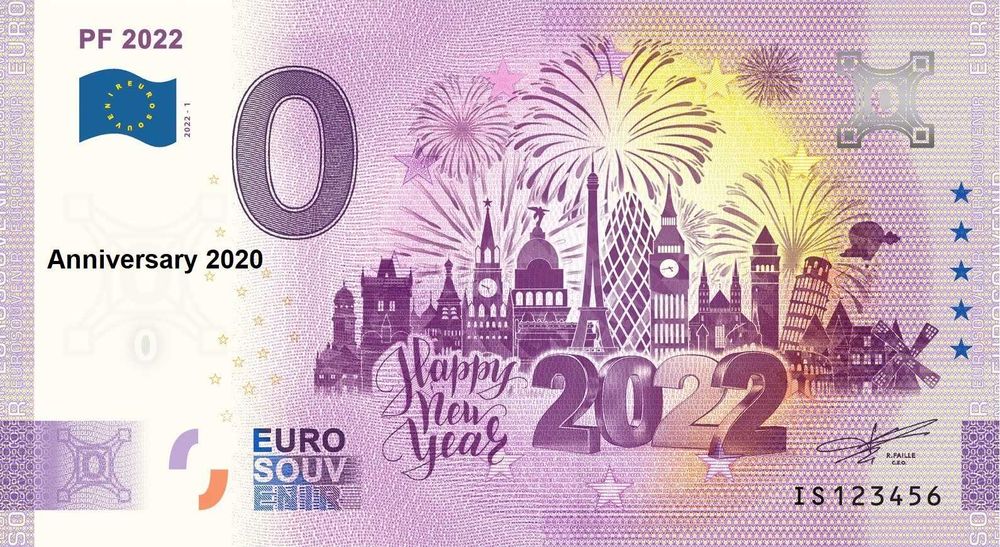 0 Euro Islandia Happy New Year 2022 Anniversary
