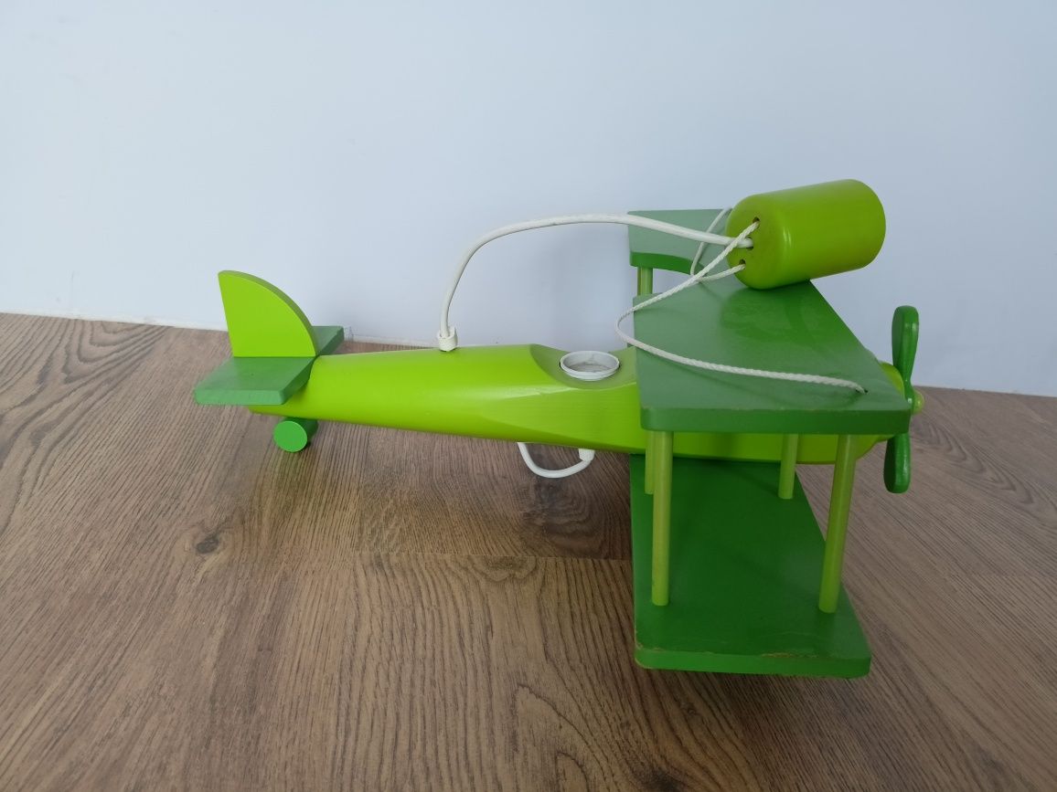 Samolot zielony pokojowy pokój dziecięcy żyrandol
