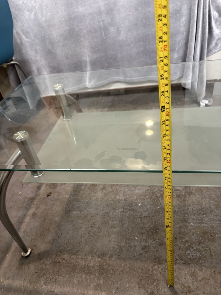 Szklany stolik z połką 110x 60x45