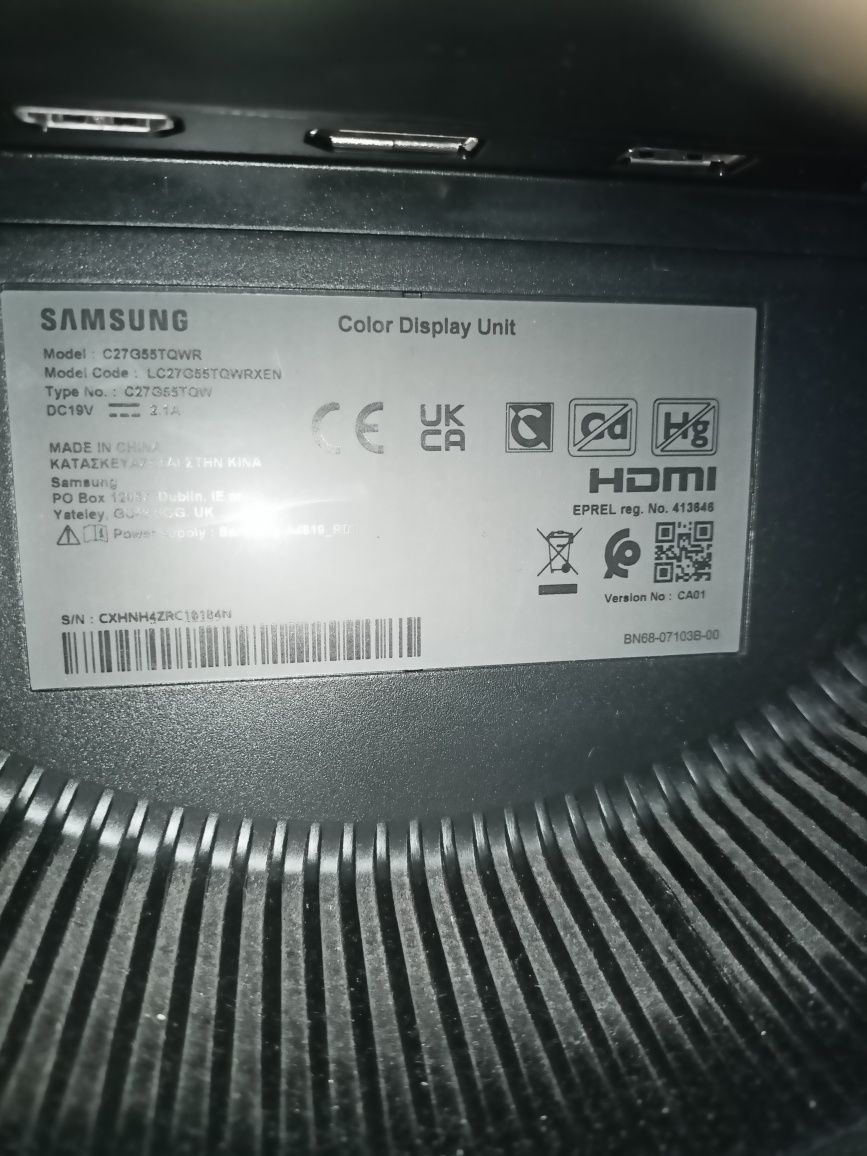 Uszkodzony Monitor LED Samsung Odyssey G5 27 " 2560 x 1440 px VA