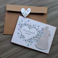 Ręcznie robiona kartka ślubna personalizowana