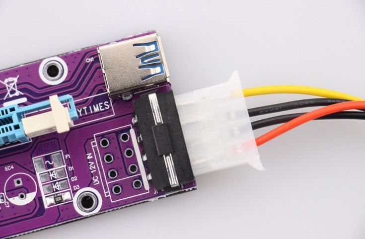 Райзер молекс 002 60см USB PCI-E 1-16x molex