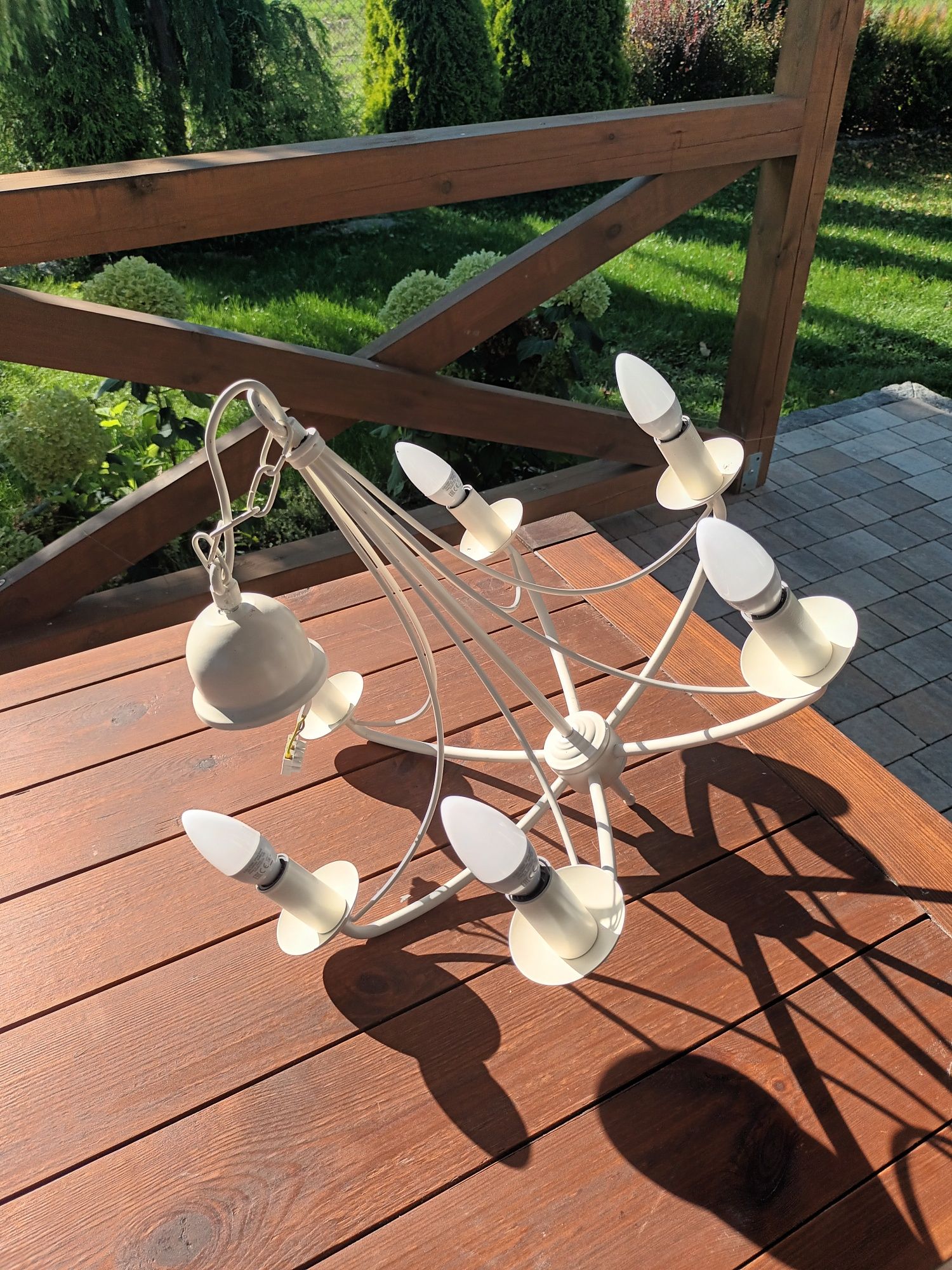 3 lampy sześcioramienne biała czarna