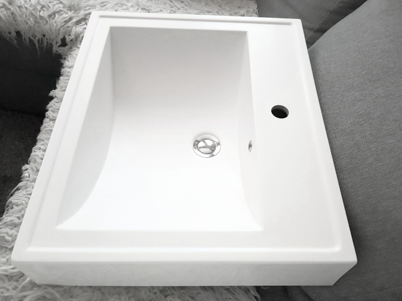Umywalka prostokątna 60x50 nablatowa naszafkowa łazienkowa do łazienki