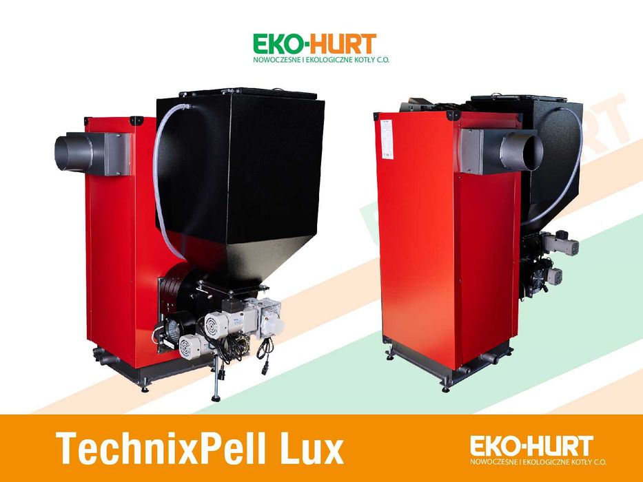 Kocioł na pellet TechnixPell Lux o mocy 12kW - 5 klasa - ECODESIGN
