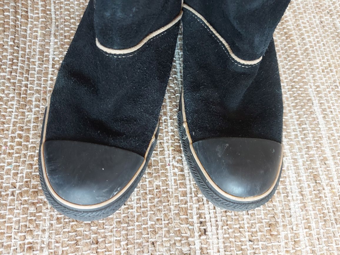 Converse botki skórzane, zimowe, śniegowce, ciepłe buty