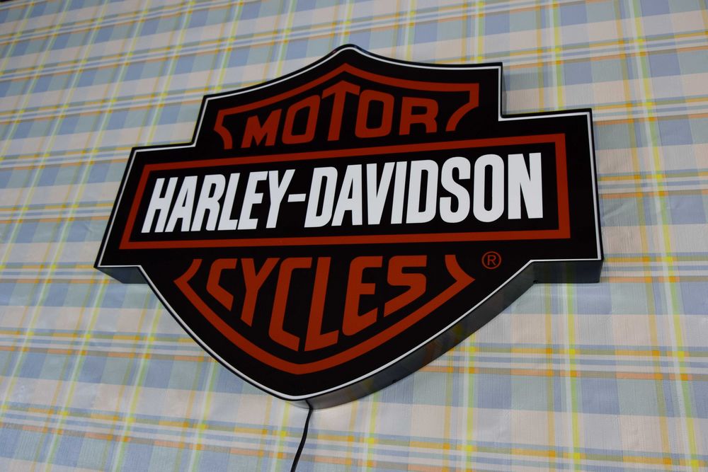 LED Neon HARLEY DAVIDSON, Podświetlany emblemat, Lampka, Szyld, Logo