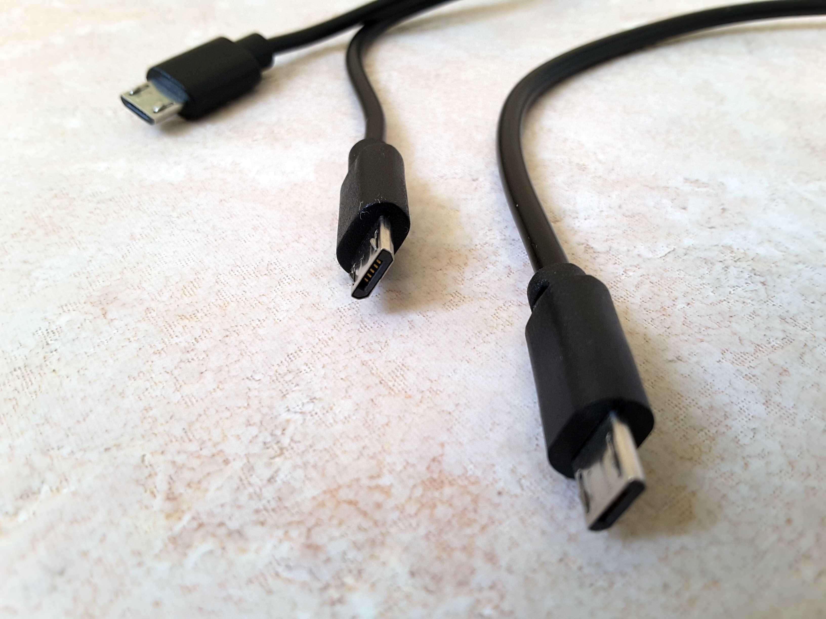 Kable micro USB  czarne  30 cm długości     3 szt