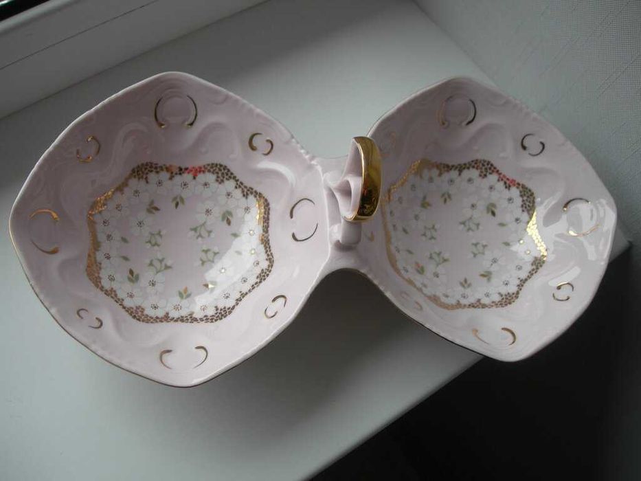 Менажниця, блюдо, рожевий фарфор, Чехія, нова!