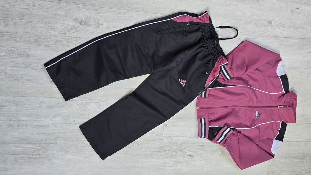 Nowy dres dziewczęcy Adidas r. 128 sportowy komplet bluza spodnie