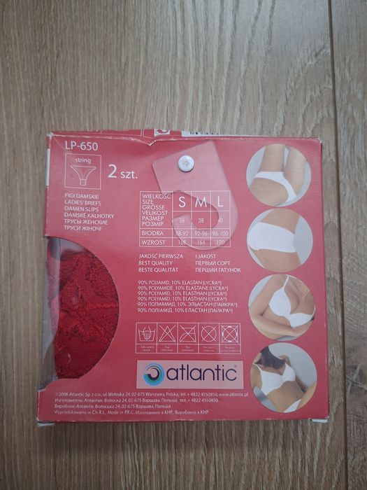 Stringi damskie Atlantic, rozmiar M, 2PACK