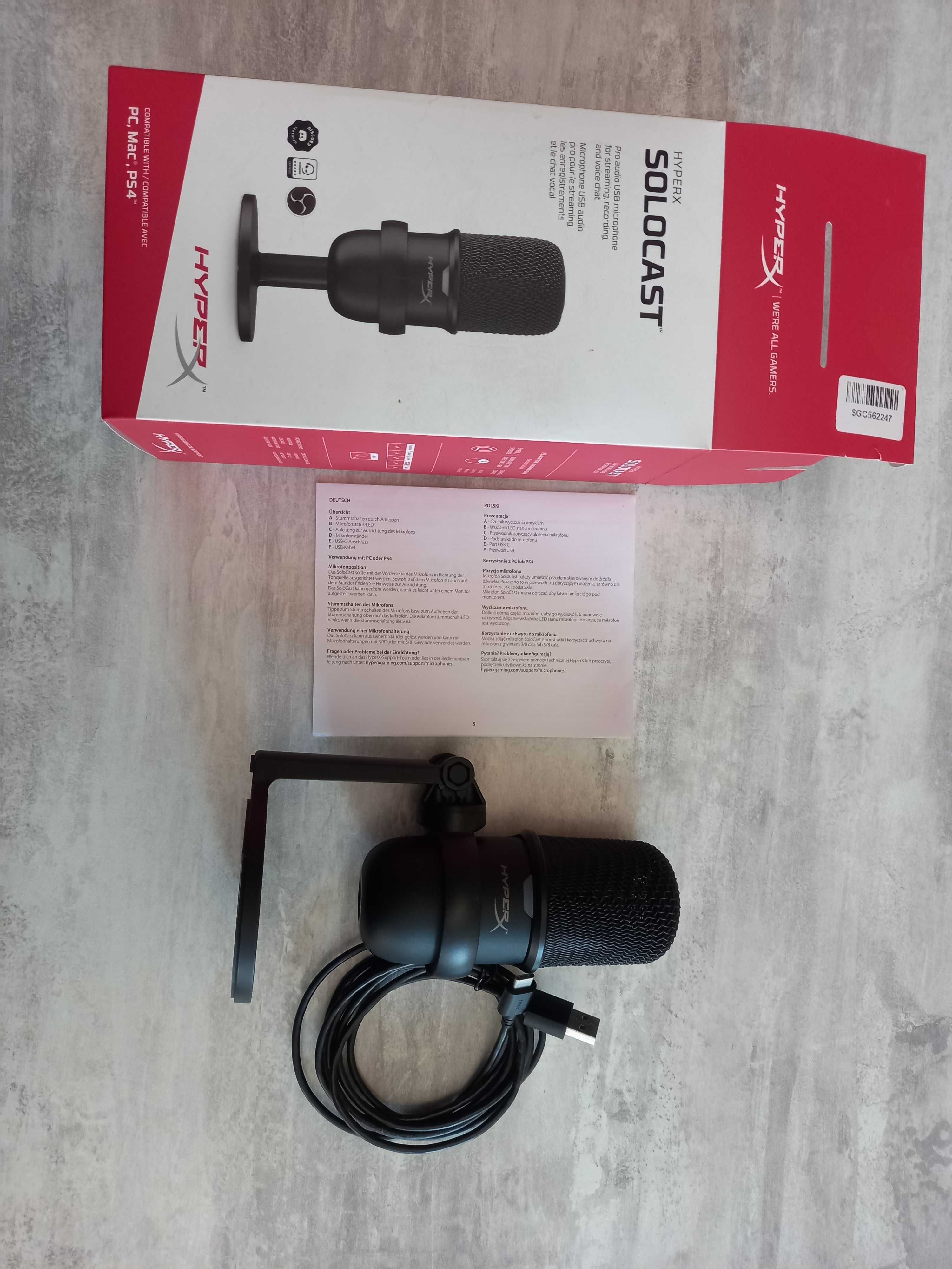 Новенький Мікрофон HyperX SoloCast + пантограф і поп фільтр