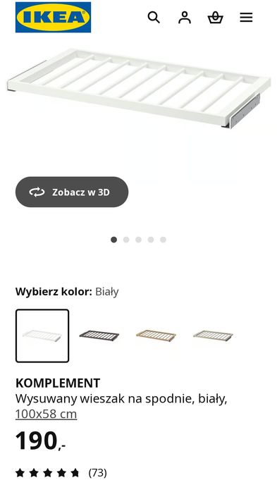 Ikea komplement wysuwana półka na spodnie