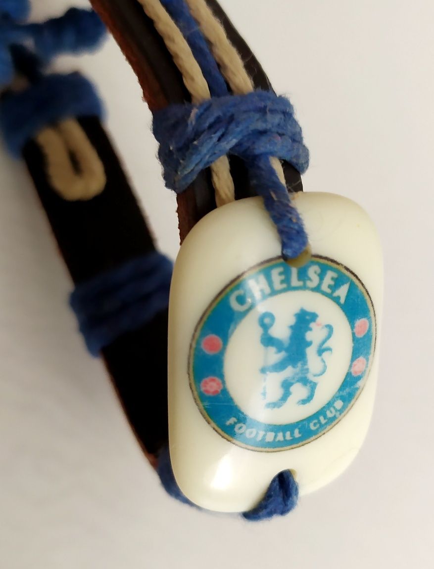 Кожаный мужской браслет футбольный клуб Chelsea