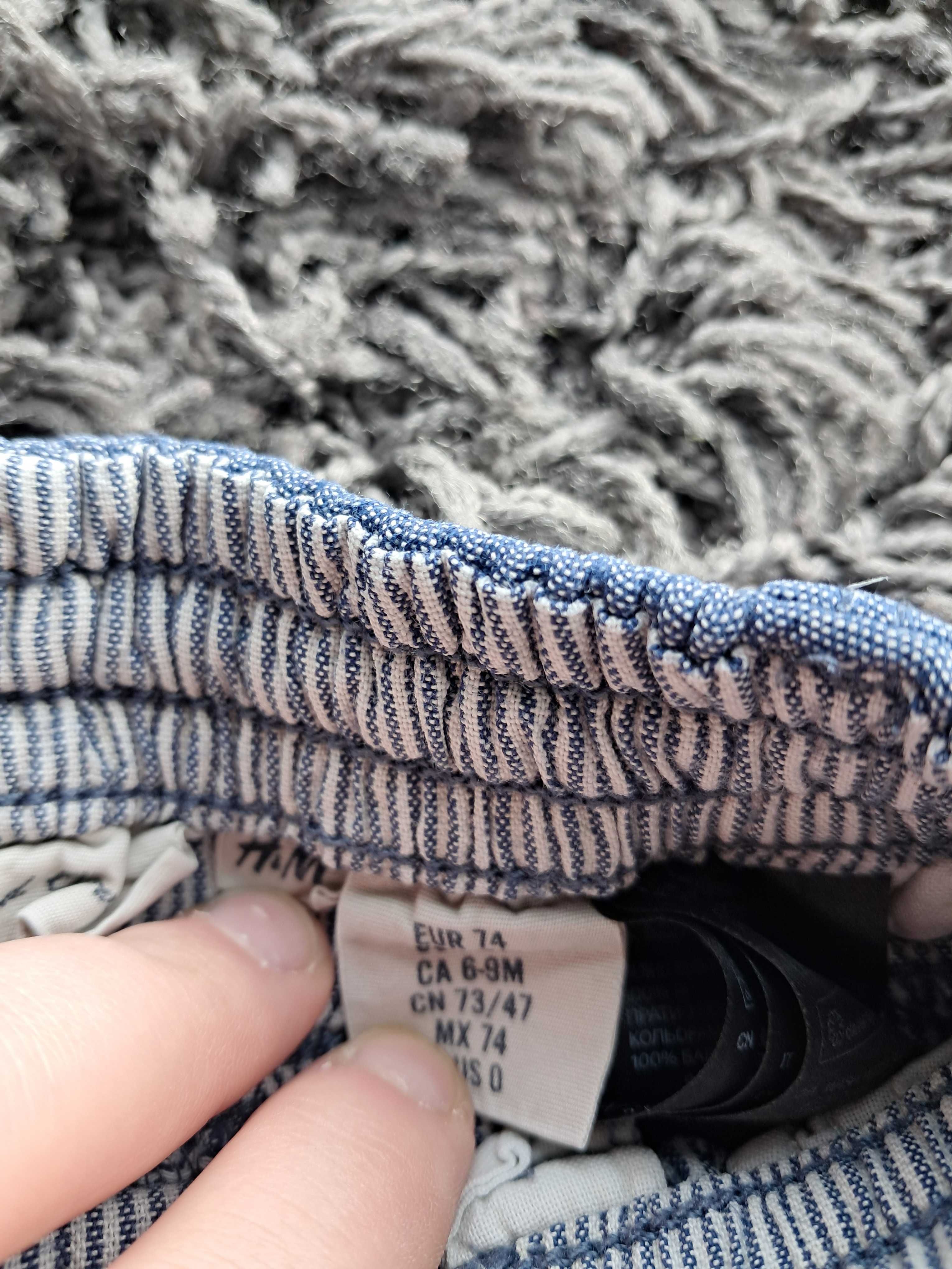 Spodnie niemowlęce ala jeans ze ściągaczami materiał delikatny H&M