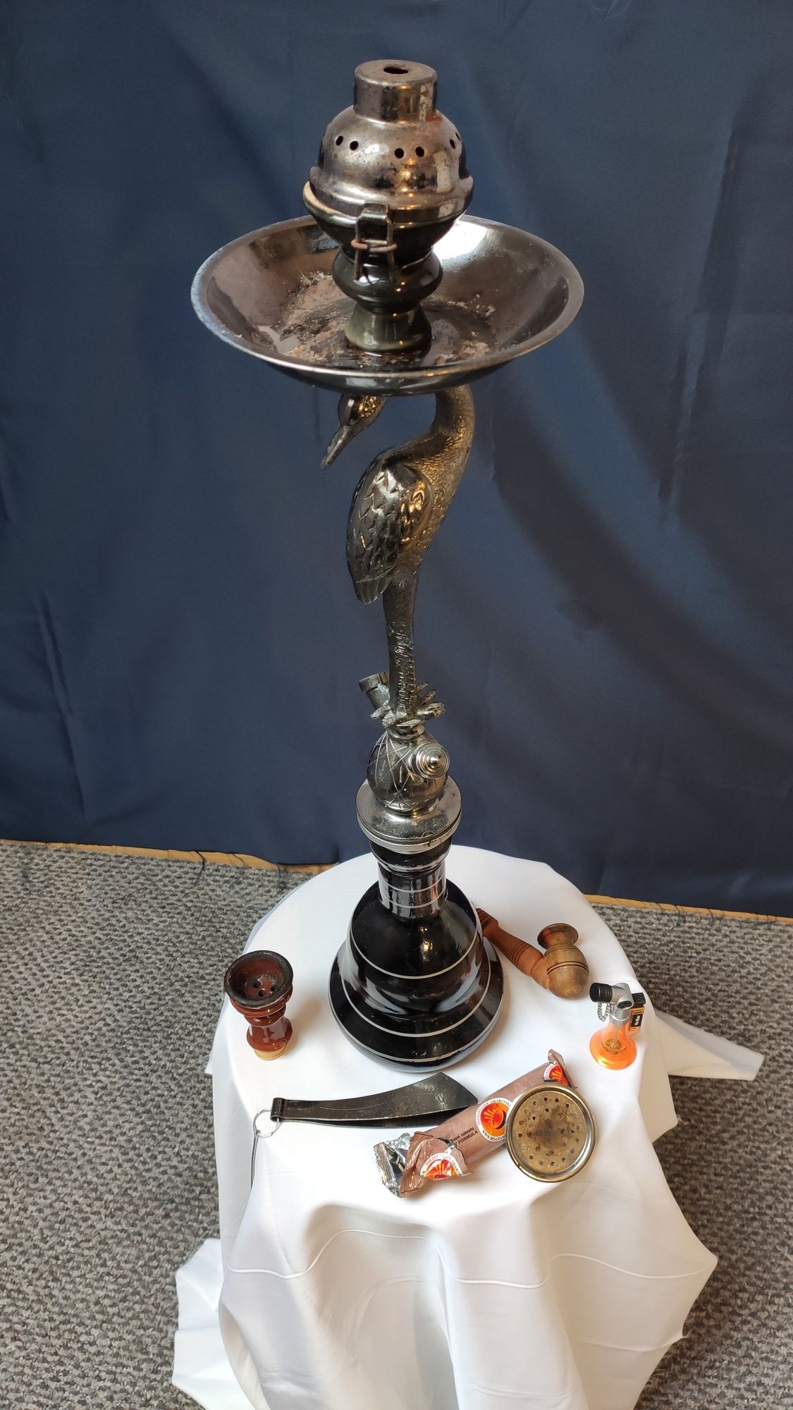 Fajka wodna Shisha z Czaplą zestaw + fajka drewniana gratis