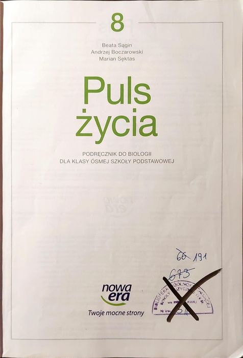 Podręcznik od biologii, klasa 8, Nowa Era.