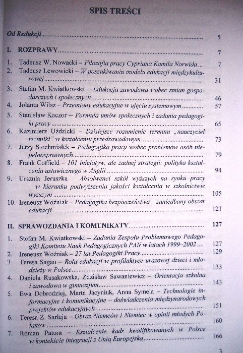 "Pedagogika pracy" red. Stanisław Kaczor