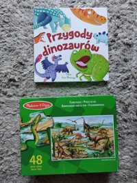 Dinozaury Puzzle Melisa & Doug + Przygody Dinozaurów książka bi