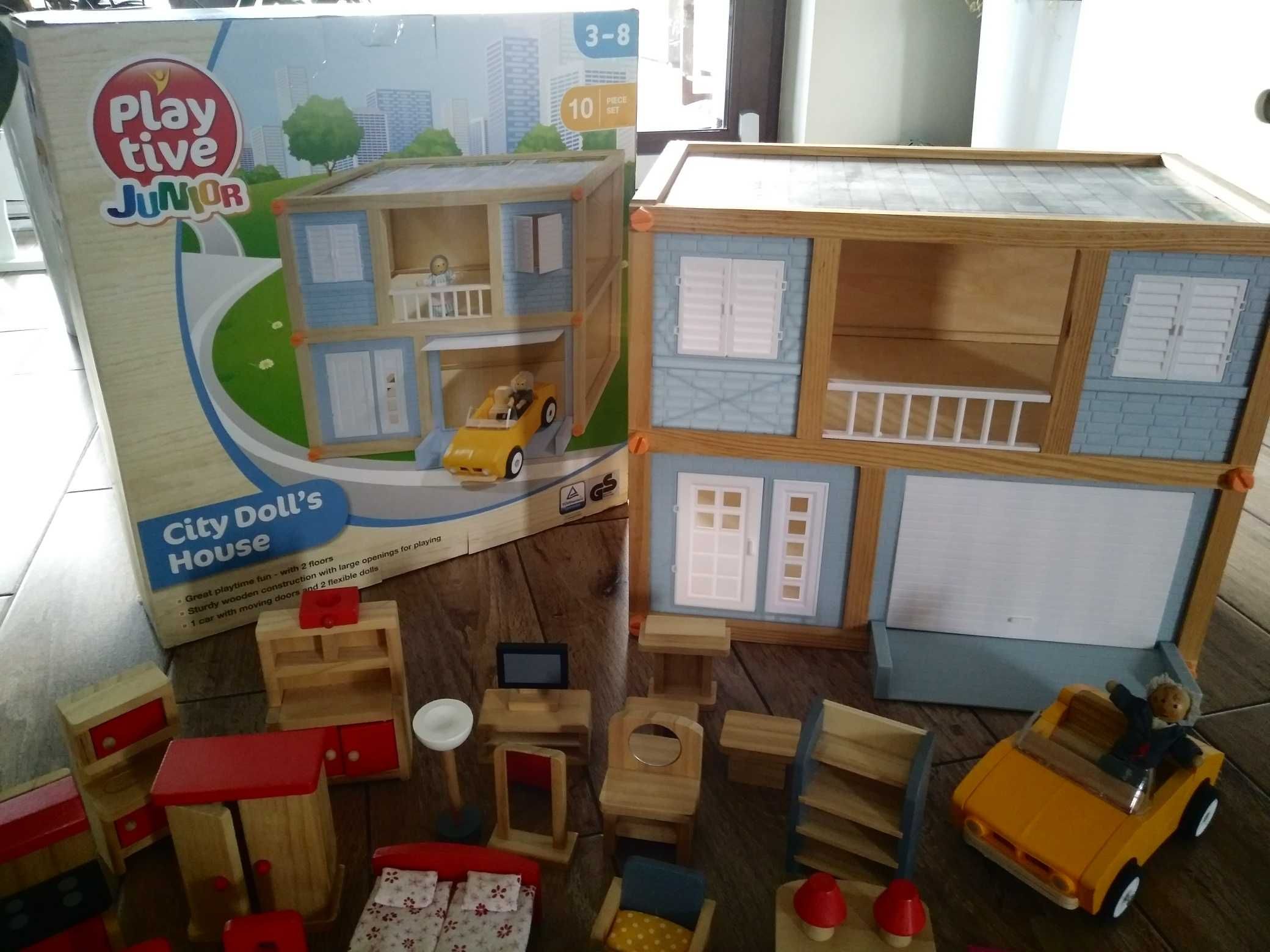 Domek dla lalek elementy drewniane - pełen komplet - super stan.