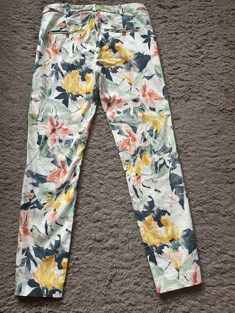 Spodnie Zara kwiaty 36