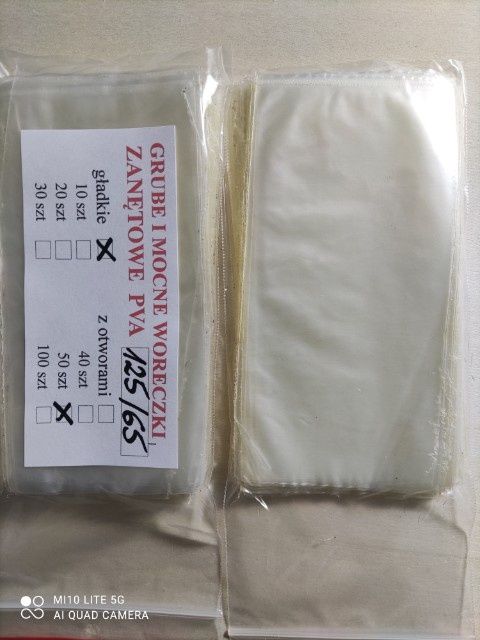 Woreczki rozpuszczalne PVA 125x65mm gładkie/z otworami 100szt