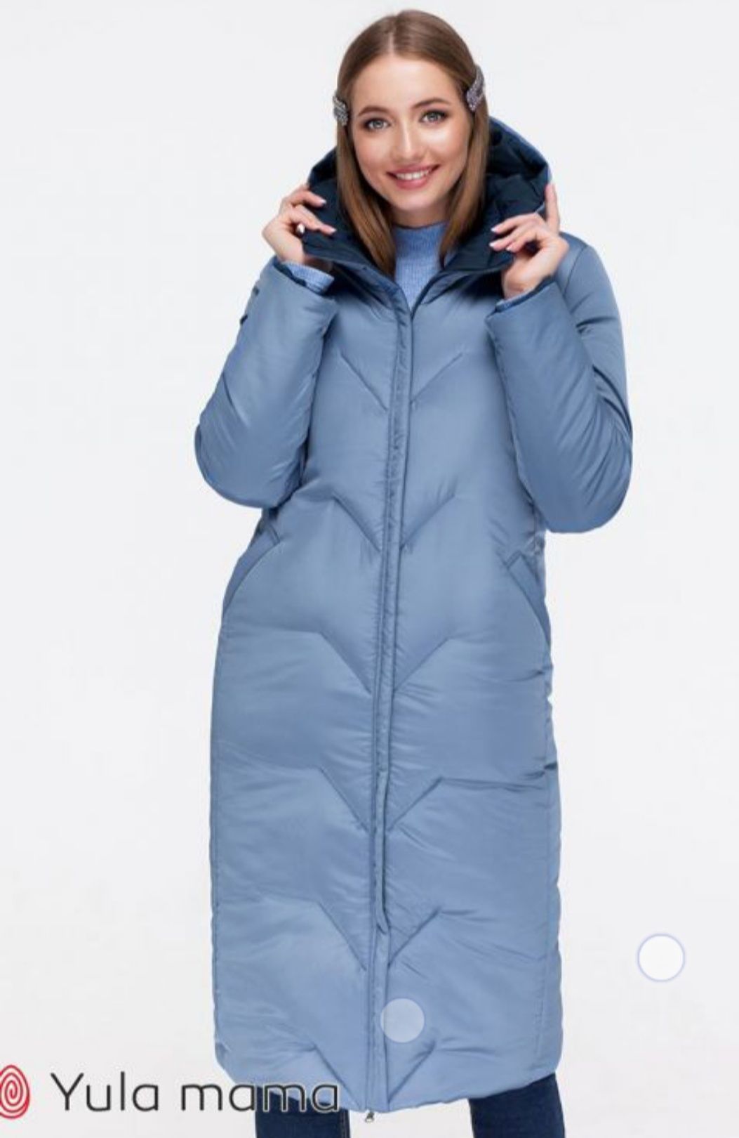 Стильне зимове двухстороннє пальто для вагітних Юла мама 2 в 1  2XL