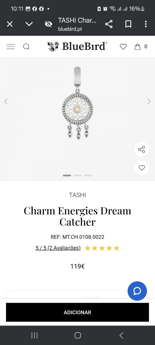 Vendo Pulseira Energies da Tashi com 3 charms