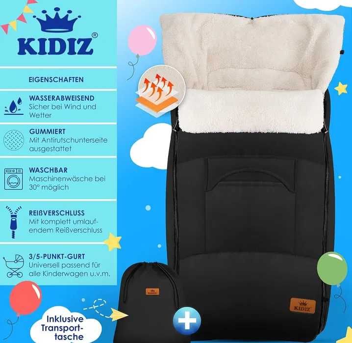 Kidiz® Śpiwór niemowlęcy na nóżki, zimowy śpiwór