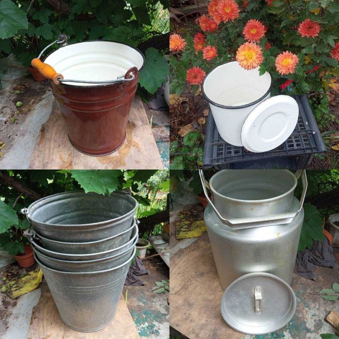 Ведро эмалиров. алюмин. оцинков и бидон алюм.