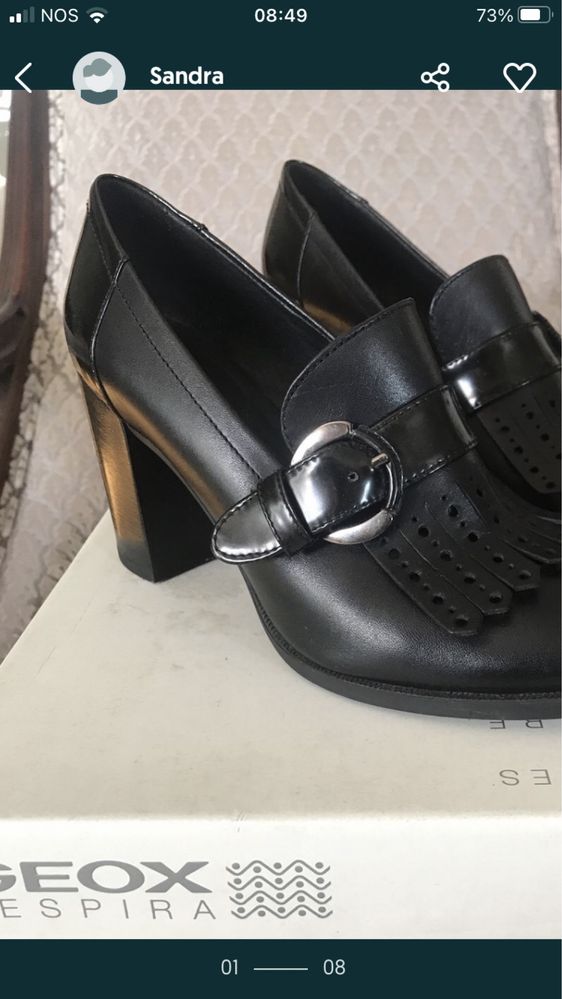 Sapatos pretos Geox 37 novos tacão médio
