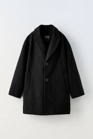 Nowy płaszcz z flauszu z wełną ZARA cienki rozpinany rozmiar 140