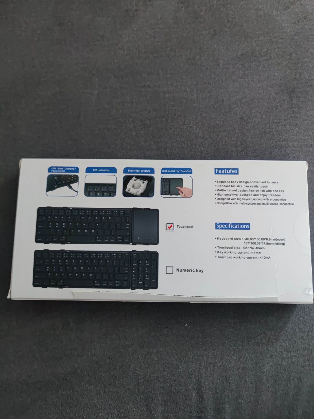 Klawiatura bezprzewodowa Full-size Folding Wireless Keyboard
