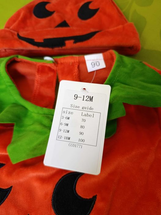 Fato de Halloween 9-12 meses