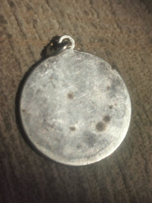 Posrebrzana secesyjna zawieszka z damą, cena ost