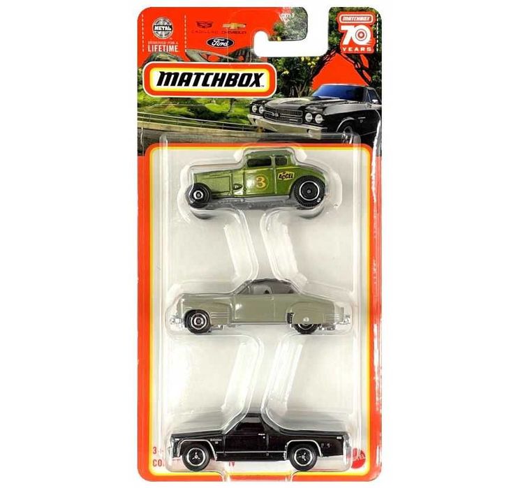 Matchbox 3 PACK Coffee Cruisers Cadillac Chevrolet Ford