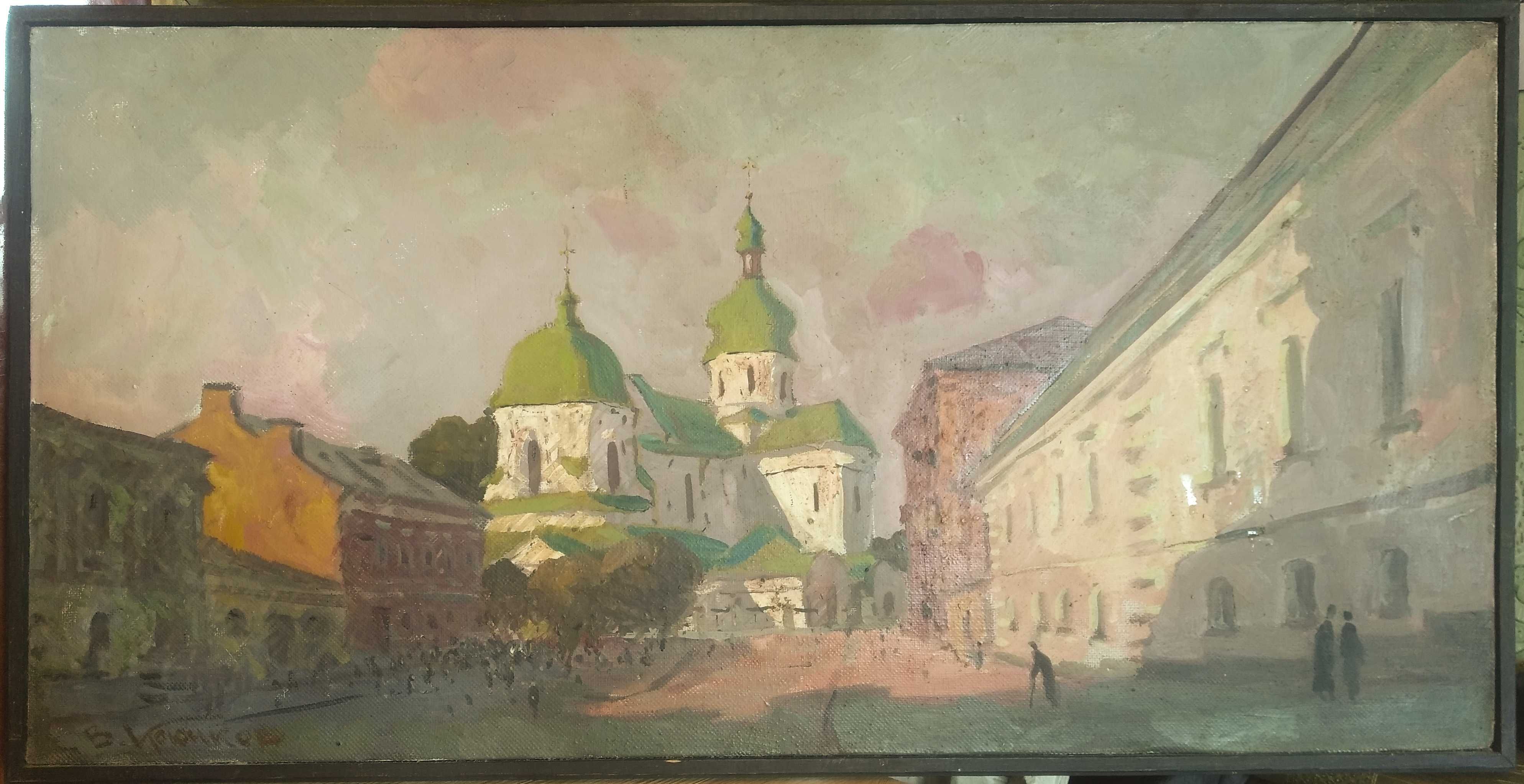 В.Я.Крючков "Подол", Холст, масло, 40x80см