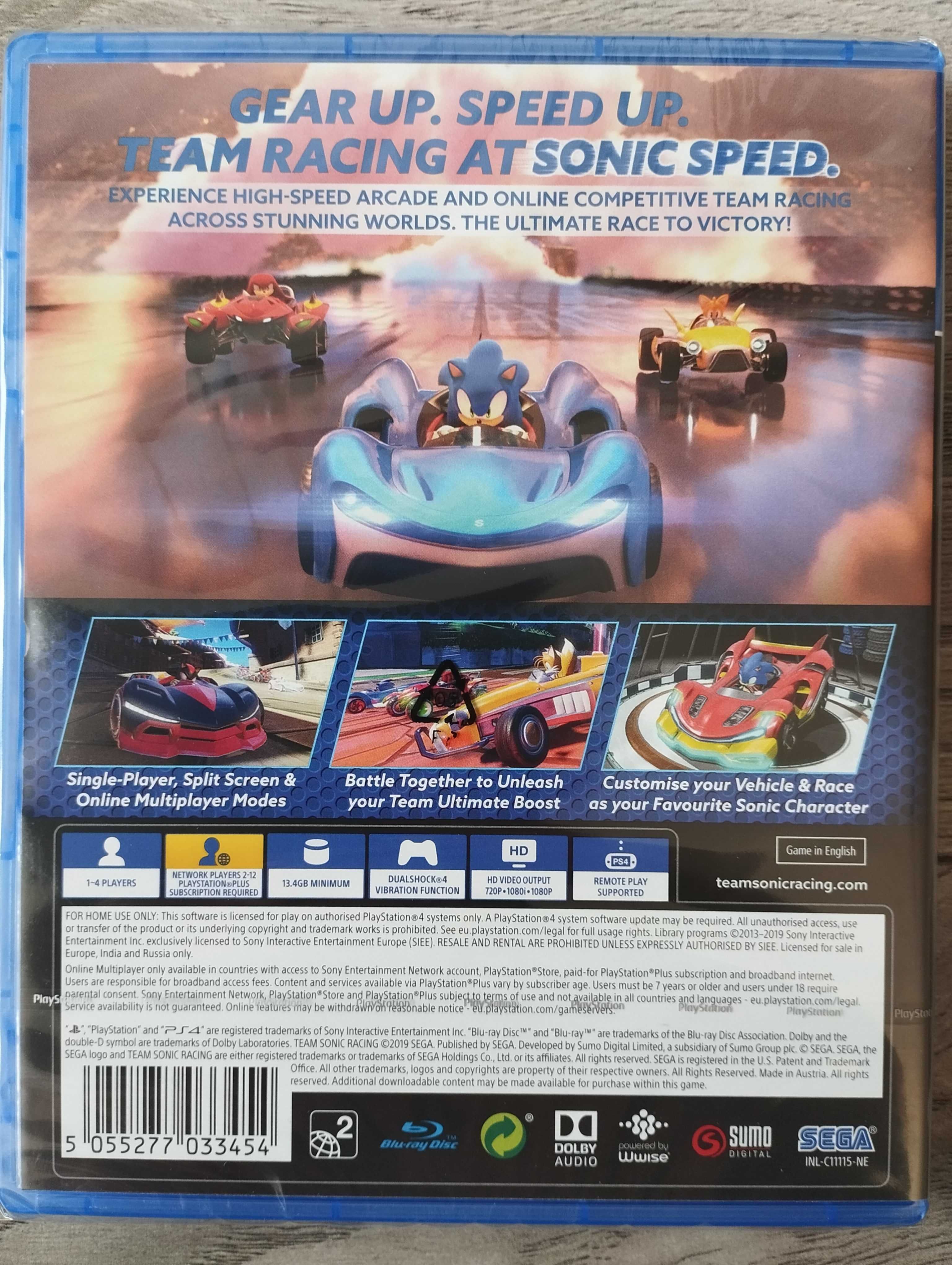 Nowa Gra Team Sonic Racing Polska Wersja PS4/PS5 Playstation