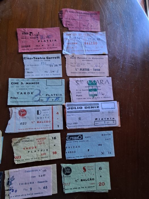 Bilhetes de cinemas antigos