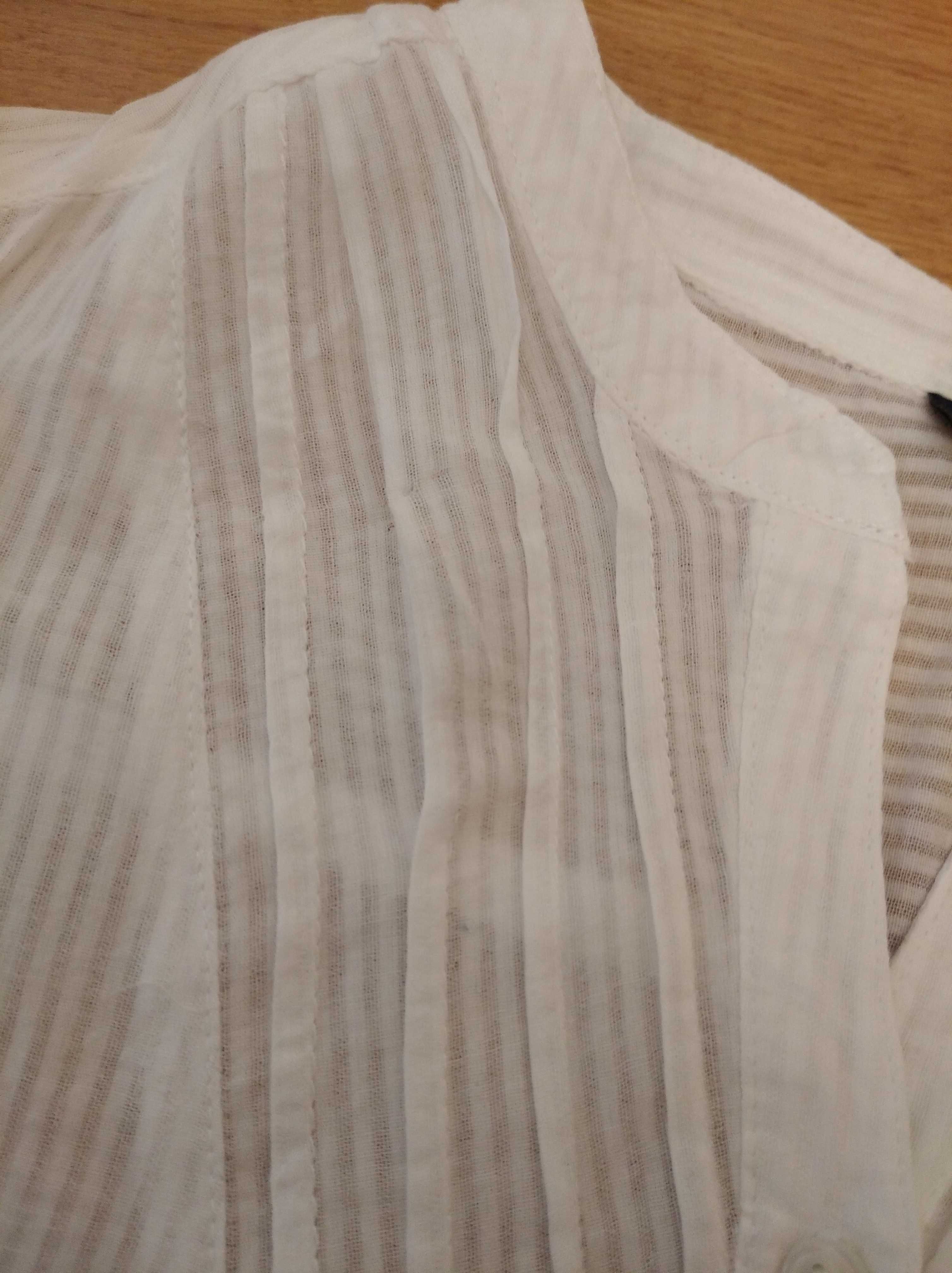 Bluzka damska Esmara 40 biała delikatna falbanki tunika koszula