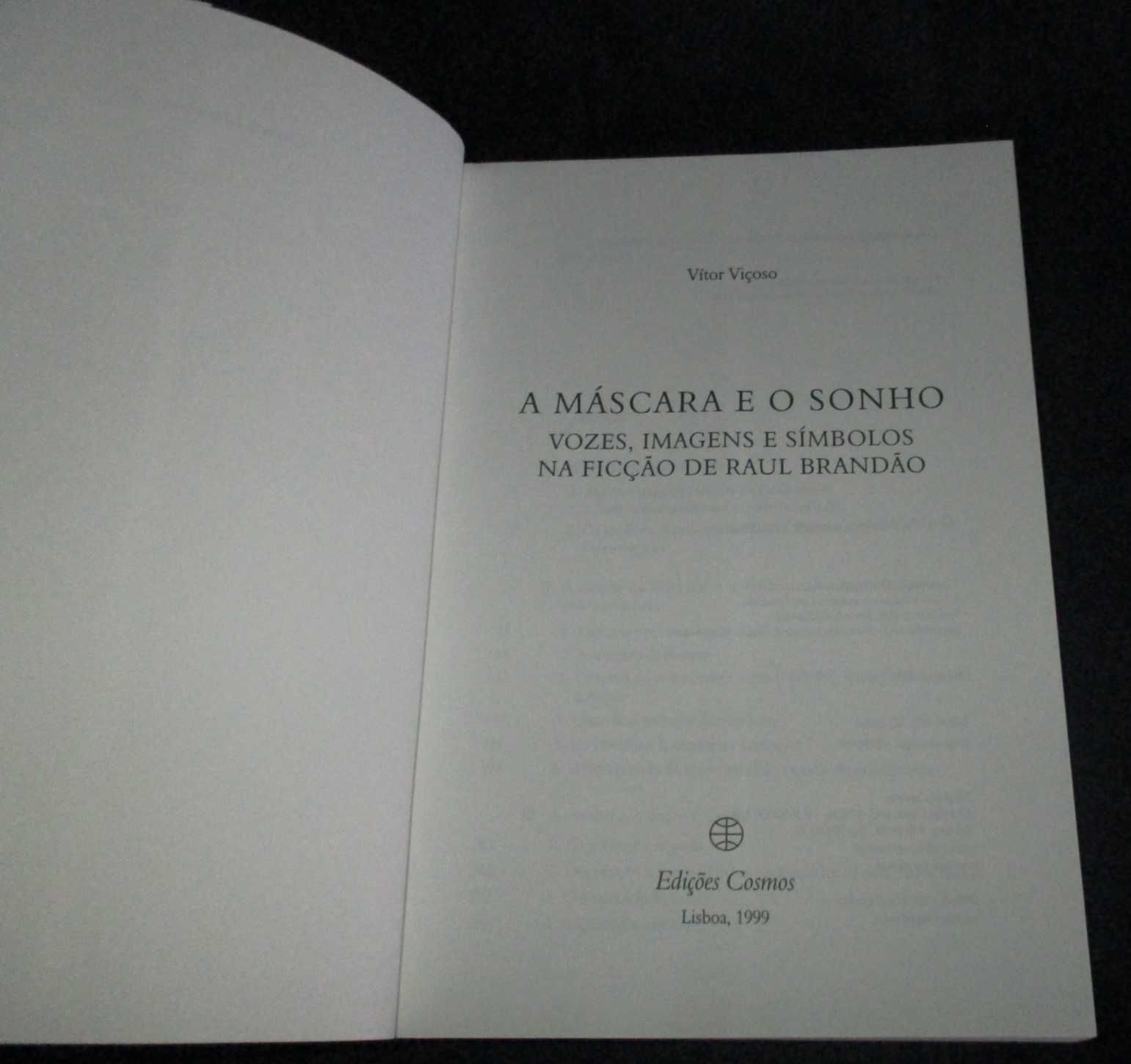 Livro A Máscara e o Sonho Ficção de Raul Brandão Vítor Viçoso