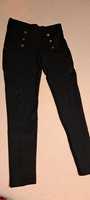 Zara spodnie legginsy 38 czarne zlote guziki