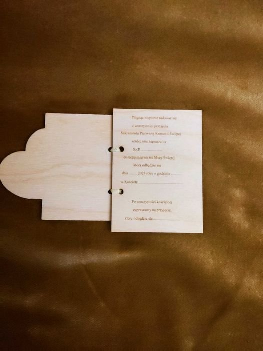 Zaproszenia na Komunię, Chrzest grawer